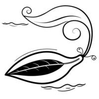 Flat Floating Seed Pod with Abstract Wind Flow and Copy Space concept as A seed pod floats gently in mid air with an abstract wind flow swirling around it symbolizing the cycle of Cleans Set 2 vector