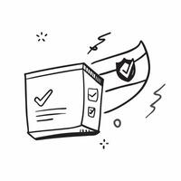 Flat Floating shield and check mark with the word Security concept as A design featuring a shield and a check mark defying gravity with the word Security prominently display Cleans vector