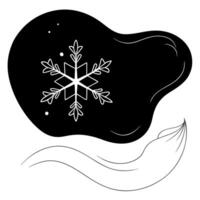 Flat Floating Snowflake with Abstract Cold Breeze and Copy Space concept as A snowflake drifts in mid air with an abstract cold breeze swirling around it symbolizing the quiet stil Cleans Set 2 vector