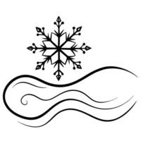 Flat Floating Snowflake with Abstract Freeze Effect and Copy Space concept as A snowflake drifts in mid air with an abstract freeze effect swirling around it symbolizing the quiet Cleans Set 2 vector