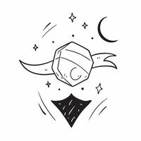 Flat Floating Star and Moon Symbol with Nightfall Glow Text concept as A star and moon symbol floating together in mid air with Nightfall Glow text subtly included at the bottom T Cleans Set 3 vector