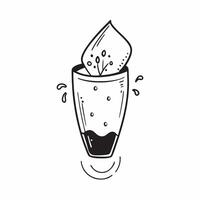 Flat Floating water glass with droplets forming a refreshing splash with Stay Hydrated text concept as A refreshing illustration of a floating water glass with droplets crea Cleans vector