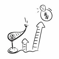 Flat Flying ladder and dollar sign with the word Investment concept as A design featuring a ladder leading up to a floating dollar sign with the word Investment prominently Cleans vector