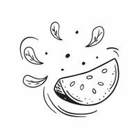 Flat Flying lemon slices with droplets forming a citrus wave with Fresh Zesty text concept as A vibrant design of lemon slices and droplets suspended mid air forming a wav Cleans vector