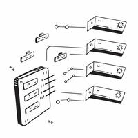 Flat Futuristic interface panels with floating data on an isolated white background concept as Two futuristic interface panels displaying floating data streams isolated on a white Cleans vector