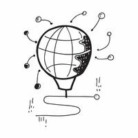 Flat Glossy abstract digital globe with glowing connections as a tech conference backdrop concept as A glossy abstract digital globe with glowing connections radiating from it symb Cleans vector