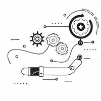 Flat Glossy background with interconnected gears and a glowing network concept as A glossy background with interconnected gears and a glowing network symbolizing the machinery and Cleans vector