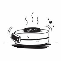 Flat Glossy black countertop with a steaming coffee cup and subtle light reflections concept as A close up of a glossy black countertop with a steaming coffee cup placed centrally Cleans vector