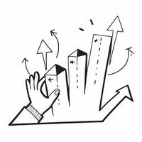 Flat Glossy background with upward arrows and skyscrapers concept as A glossy background with upward pointing arrows and silhouettes of skyscrapers representing business growth and Cleans vector