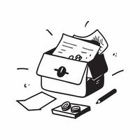 Flat Glossy briefcase with a lock and financial documents spilling out on a desk concept as A high angle shot of a glossy briefcase with a lock slightly open with financial documen Cleans vector