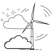 Flat Glossy cloud and wind turbine with holographic wind speed and energy production data concept as A high angle shot of a glossy cloud and wind turbine with floating holographic Cleans Set 3 vector