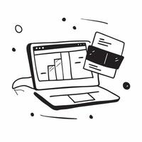 Flat Glossy desktop monitor displaying a complex financial model concept as A mid angle shot of a glossy desktop monitor displaying a complex financial model The polished surface Cleans vector