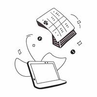 Flat Glossy desktop monitor with floating holographic loan documents and interest rate graphs concept as A medium angle shot of a glossy desktop monitor displaying floating hologra Cleans Set 2 vector