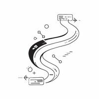 Flat Glossy curved lines with glowing elements as a technology conference backdrop concept as A dynamic background featuring glossy curved lines with glowing elements that create a Cleans vector