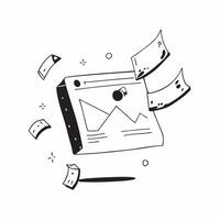 Flat Glossy desktop monitor with floating holographic loan documents and interest rate graphs concept as A medium angle shot of a glossy desktop monitor displaying floating hologra Cleans vector