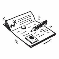 Flat Glossy desk surface with a financial report and a pen casting a subtle reflection concept as A close up of a glossy desk surface with a financial report and a pen placed neatl Cleans vector