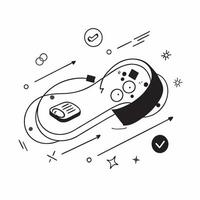 Flat Glossy digital interface with futuristic icons as a tech presentation background concept as A glossy digital interface background with futuristic icons softly glowing against Cleans vector