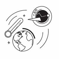 Flat Glossy earth and thermometer with holographic climate data and global temperature trends concept as A sleek image featuring a glossy earth and thermometer with floating hologr Cleans Set 4 vector