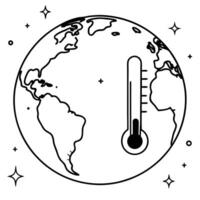 Flat Glossy earth and thermometer with holographic climate data and global temperature trends concept as A sleek image featuring a glossy earth and thermometer with floating hologr Cleans Set 3 vector