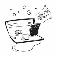 Flat Glossy laptop with floating holographic wine glass and abundant copy space concept as A glossy laptop is centered on a white background with a holographic wine glass floating Cleans Set 2 vector