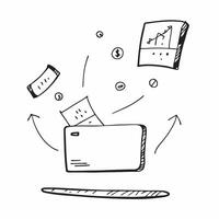 Flat Glossy laptop with floating holographic wine glass and abundant copy space concept as A glossy laptop is centered on a white background with a holographic wine glass floating Cleans Set 3 vector