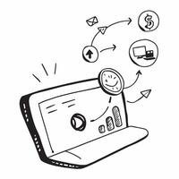 Flat Glossy laptop with holographic branding icons and campaign metrics concept as A close up shot of a glossy laptop displaying floating holographic branding icons and campaign me Cleans vector