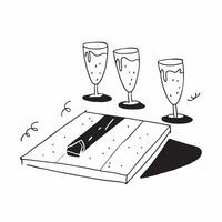 Flat Glossy marble floor with champagne flutes casting elongated shadows concept as A top down high contrast shot of a glossy marble floor with champagne flutes casting elongated s Cleans vector