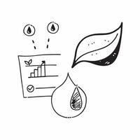 Flat Glossy leaf and water droplet with holographic hydration and growth data concept as A sleek image featuring a glossy leaf and water droplet with floating holographic data repr Cleans Set 4 vector