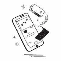 Flat Glossy smartphone with floating holographic coins and a calculator display concept as A straight on shot of a glossy smartphone with floating holographic coins and a calculato Cleans Set 3 vector