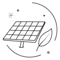 Flat Glossy solar panel and leaf with holographic sustainability goals and emission levels concept as A dynamic image featuring a glossy solar panel and leaf with floating holograp Cleans vector
