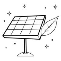 Flat Glossy solar panel and leaf with holographic sustainability goals and emission levels concept as A dynamic image featuring a glossy solar panel and leaf with floating holograp Cleans Set 3 vector