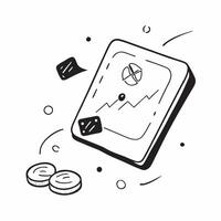Flat Glossy tablet with floating holographic bar charts and dollar signs concept as A high angle shot of a glossy tablet with floating holographic bar charts and dollar signs The Cleans Set 5 vector