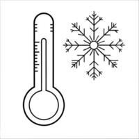Flat Glossy thermometer and snowflake with holographic temperature and weather data concept as A dynamic image featuring a glossy thermometer and snowflake with floating holographi Cleans vector