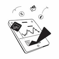 Flat Glossy tablet with floating holographic bar charts and dollar signs concept as A high angle shot of a glossy tablet with floating holographic bar charts and dollar signs The Cleans Set 6 vector