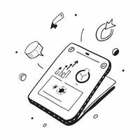 Flat Glossy tablet with floating holographic bar charts and dollar signs concept as A high angle shot of a glossy tablet with floating holographic bar charts and dollar signs The Cleans Set 3 vector