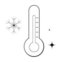 Flat Glossy thermometer and snowflake with holographic temperature and weather data concept as A dynamic image featuring a glossy thermometer and snowflake with floating holographi Cleans Set 2 vector