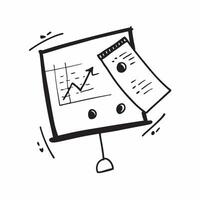 Flat Glossy whiteboard with hand drawn financial projections in a conference room concept as A mid angle shot of a glossy whiteboard with hand drawn financial projections in a conf Cleans vector