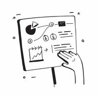 Flat Glossy whiteboard with marketing strategy diagrams and notes concept as A mid angle shot of a glossy whiteboard filled with marketing strategy diagrams and notes The reflecti Cleans vector