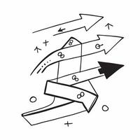 Flat Glowing abstract arrow network representing interconnected business strategies concept as A dynamic shot of a glowing abstract arrow network symbolizing interconnected busines Cleans vector