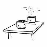 Flat Glossy wooden table with soft light highlighting a teacup silhouette concept as A warm close up shot of a glossy wooden table with soft light highlighting the silhouette of a Cleans vector
