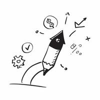Flat Glowing abstract arrow pointing towards digital marketing success concept as A dynamic image of a glowing abstract arrow pointing towards symbols of digital marketing success Cleans vector