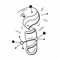 Flat Glowing abstract digital DNA helix with data particles concept as An abstract digital art depiction of a glowing DNA helix intertwined with data particles The design symboliz Cleans vector
