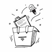 Flat Glowing abstract briefcase with marketing documents floating inside concept as A dynamic image of a glowing abstract briefcase with marketing documents floating inside The ca Cleans vector