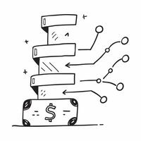 Flat Glowing abstract circuit forming a dollar sign with streaming data concept as A glowing abstract circuit forms the shape of a dollar sign with data streaming through it repres Cleans vector