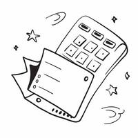 Flat Glowing abstract financial calculator with numbers floating in space concept as A glowing abstract financial calculator with numbers floating in space around it symbolizing th Cleans vector