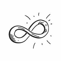 Flat Glowing abstract infinity symbol representing limitless business potential concept as A close up shot of a glowing abstract infinity symbol symbolizing limitless potential in Cleans vector
