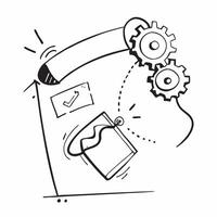 Flat Glowing abstract marketing gear with interconnected cogs turning concept as A sleek visual of a glowing abstract marketing gear with interconnected cogs turning symbolizing th Cleans vector