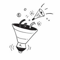 Flat Glowing abstract marketing funnel with floating conversion symbols concept as A captivating visual of a glowing abstract marketing funnel with floating conversion symbols The Cleans vector