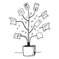 Flat Glowing abstract marketing tree with branches representing different campaigns concept as A captivating image of a glowing abstract marketing tree with branches representing v Cleans vector