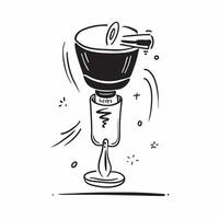 Flat Glowing abstract neon lines creating a cocktail shaker silhouette concept as Neon lines glow against a dark background tracing the silhouette of a cocktail shaker The camera Cleans vector